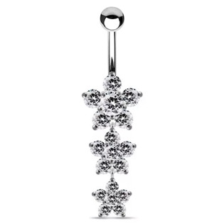 BP5004-Q Stříbrný visací piercing do pupíku