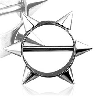 BR01015 Piercing do bradavky s hroty
