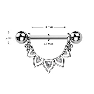 BR01028 Ozdobný piercing do bradavky
