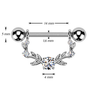 BR01029 Ozdobný piercing do bradavky