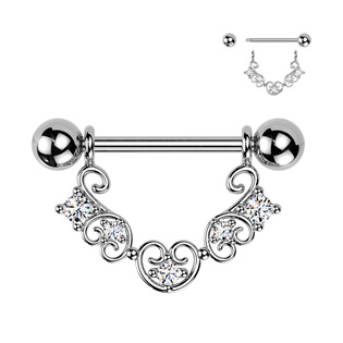 BR01031 Ozdobný piercing do bradavky