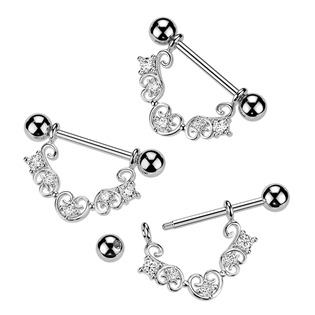 BR01031 Ozdobný piercing do bradavky