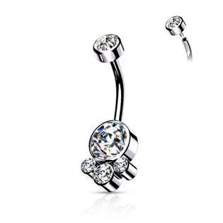 BS0008-Q Ocelový piercing do pupíku
