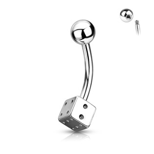 BS01004 Piercing do pupíku - hrací kostka