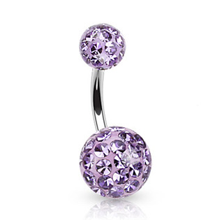 BS01021-VI Piercing do pupíku zdobený krystaly Swarovski®