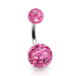 BS01021-VI Piercing do pupíku zdobený krystaly Swarovski®