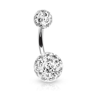 BS01021-VI Piercing do pupíku zdobený krystaly Swarovski®