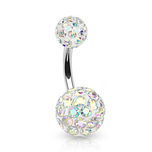 BS01021-VI Piercing do pupíku zdobený krystaly Swarovski®