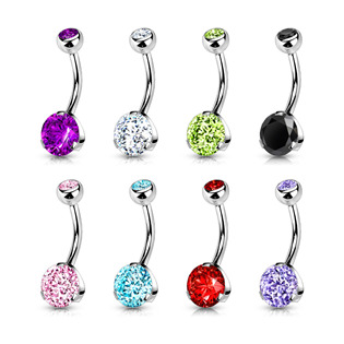 BS01054-C Piercing do pupíku - banánek, čirá barva