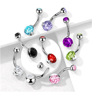 BS01054-C Piercing do pupíku - banánek, čirá barva