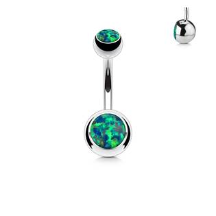 BS1063-A Piercing do pupíku - banánek opál