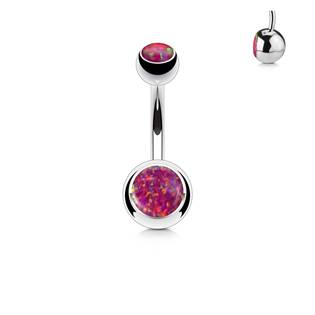BS1063-A Piercing do pupíku - banánek opál