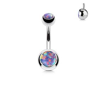 BS1063-B Piercing do pupíku - banánek opál