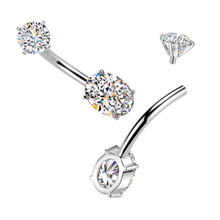 BS1077 Ocelový piercing do pupíku oválek