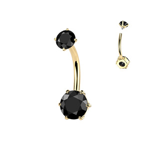 BS1078-GDC Zlacený ocelový piercing do pupíku