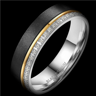BT-02D-67 Dámský snubní prsten BLACK TITANIUM