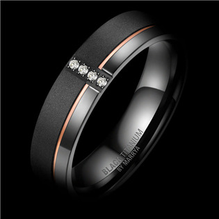 BT-04D-61 Dámský snubní prsten BLACK TITANIUM