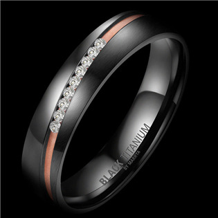 BT-05D-64 Dámský snubní prsten BLACK TITANIUM