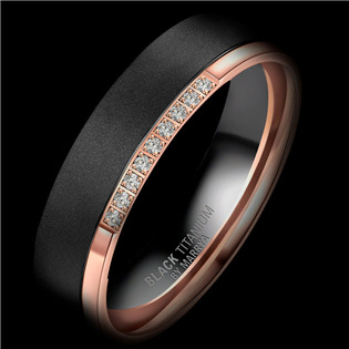 BT-06D-64 Dámský snubní prsten BLACK TITANIUM