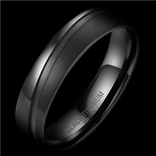 BT-08P-61 Pánský snubní prsten BLACK TITANIUM