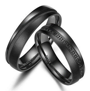 BT-08P-61 Pánský snubní prsten BLACK TITANIUM