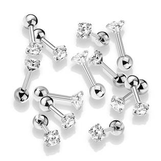 CP1045-03 Cartilage piercing do ucha, čirý kámen