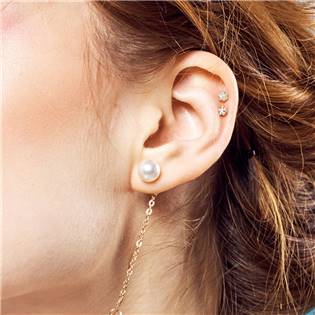 CP1051-04 Zlacený cartilage piercing do ucha, hvězda