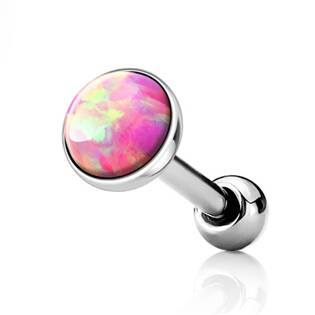 CP1087-OP22-03 Cartilage piercing do ucha, opál růžový