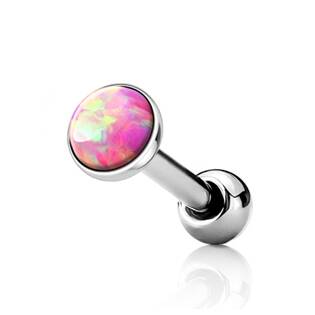 CP1087-OP22-03 Cartilage piercing do ucha, opál růžový