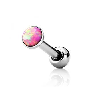 CP1087-OP22-03 Cartilage piercing do ucha, opál růžový