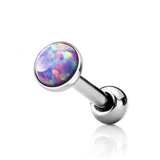 CP1087-OP38-03 Cartilage piercing do ucha, opál fialový