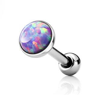 CP1087-OP38-03 Cartilage piercing do ucha, opál fialový