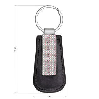 EG015 Klíčenka s krystaly Swarovski černá, Pink MIX