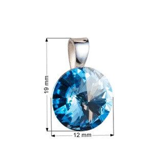 EG1008-Q Stříbrný přívěšek rivoli Crystals from Swarovski® Aqua