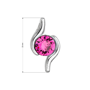 EG1181-FU Stříbrný přívěsek se Swarovski krystalem, Fuchsia