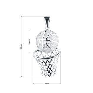 EG1249 Stříbrný přívěsek basketbalový míč a síť
