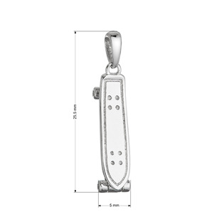 EG1621 Stříbrný přívěsek skateboard