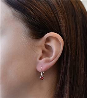 EG2015-RU Stříbrné náušnice s krystaly Crystals from Swarovski® Ruby