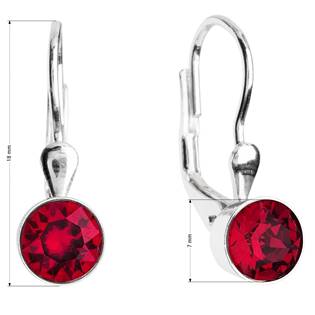 EG2015-RU Stříbrné náušnice s krystaly Crystals from Swarovski® Ruby