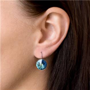 EG2036-BB Stříbrné náušnice s krystaly Crystals from Swarovski® Bermuda Blue