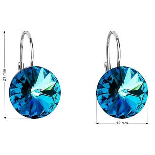 EG2036-BB Stříbrné náušnice s krystaly Crystals from Swarovski® Bermuda Blue