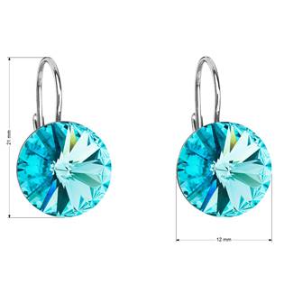 EG2036-LT Stříbrné náušnice s krystaly Crystals from Swarovski® Light Turquoise