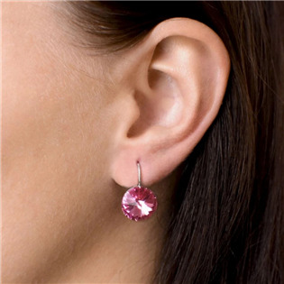 EG2036-RO Stříbrné náušnice s krystaly Crystals from Swarovski® Rose