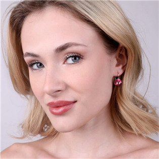 EG2036-RO Stříbrné náušnice s krystaly Crystals from Swarovski® Rose
