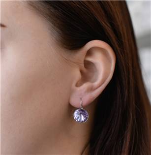 EG2036-VI Stříbrné náušnice s krystaly Crystals from Swarovski® Violet