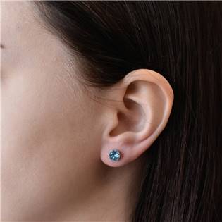 EG2044-AQ Stříbrné náušnice s krystaly Crystals from Swarovski® Aqua