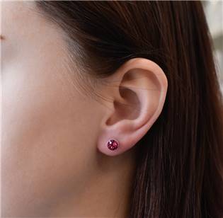 EG2044-FU Stříbrné náušnice s krystaly Crystals from Swarovski® Fuchsia