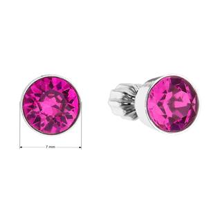 EG2044-FU Stříbrné náušnice s krystaly Crystals from Swarovski® Fuchsia