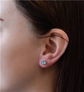 EG2044-TQ Stříbrné náušnice s krystaly Crystals from Swarovski® Light Turquoise