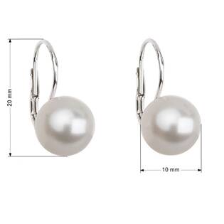 EG2072-WH Stříbrné náušnice s perlou Preciosa® White